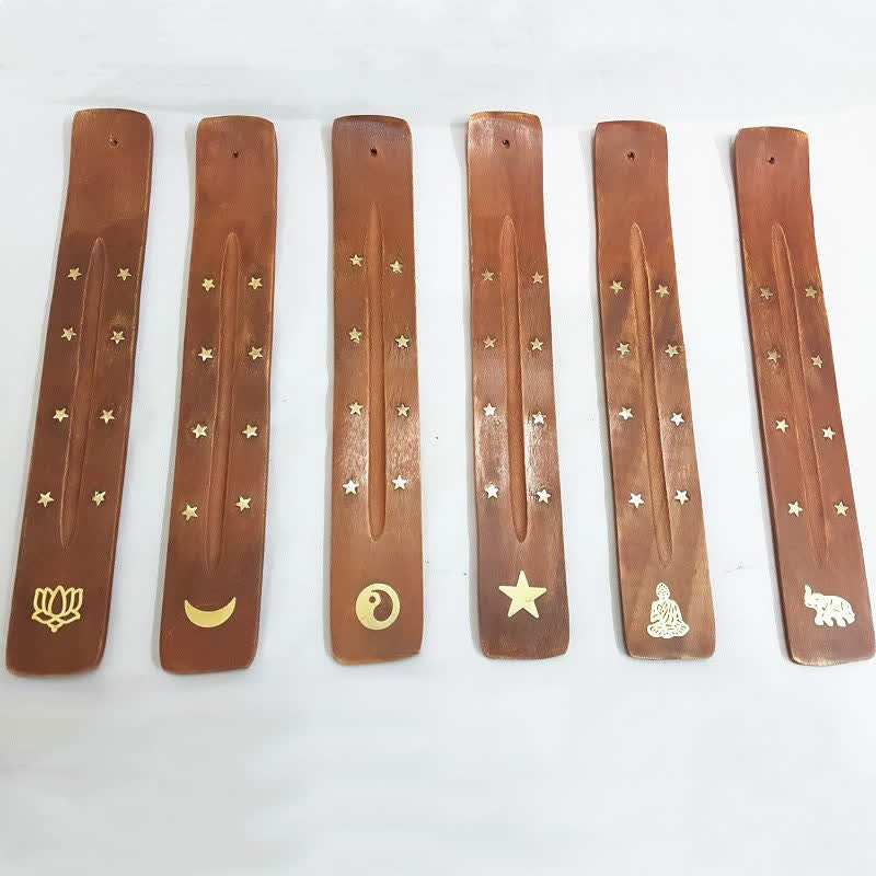 Buddha Stones Handmade Wood Incense Burner Decoration (Random Type) Incense Burner BS Random Type