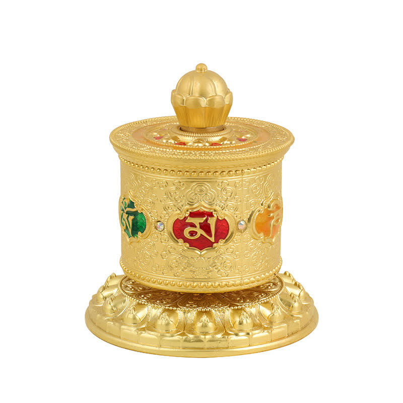 Buddha Stones Tibetan Blessing Prayer Wheel Car Decoration - Gold - image 13