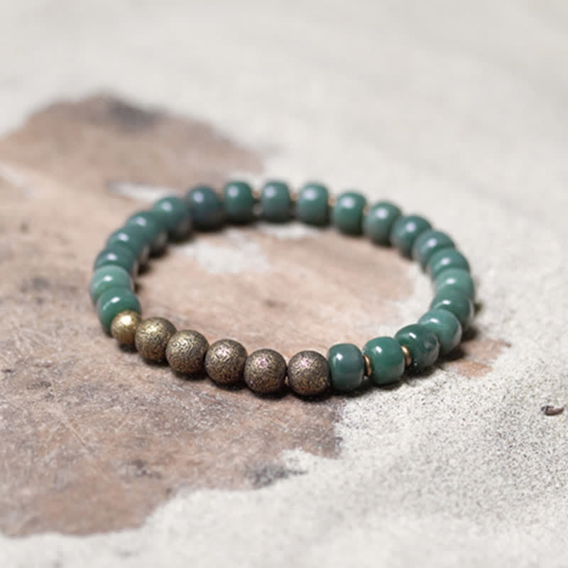 Buddha Stones Tibetan Cyan Bodhi Seed Copper Success Bracelet Bracelet BS 5