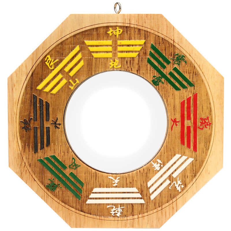 Buddha Stones Feng Shui Bagua Map Peach Wood Balance Energy Map Mirror Bagua Map BS 7