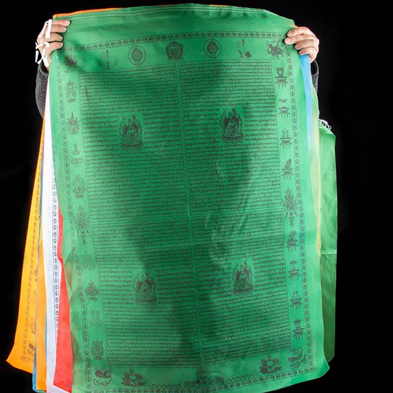 Buddha Stones Tibetan 5 Colors Windhorse Happiness Auspicious Outdoor Prayer Flag TIBETAN PRAYER FLAGS buddhastoneshop 13
