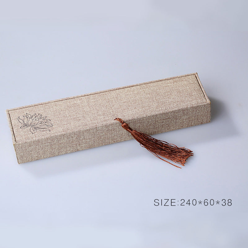 Buddha Stones Lotus Pattern Jewelry Storage Box Gift Box Tassels Decorations BS 11