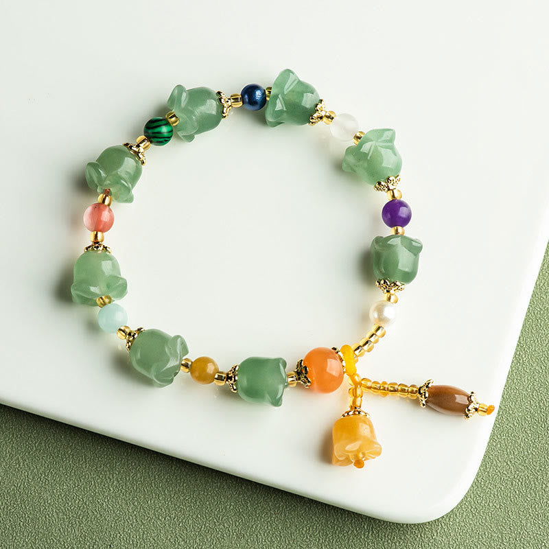 Buddha Stones Green Aventurine Magnolia Flower Luck Bracelet Bracelet BS 1
