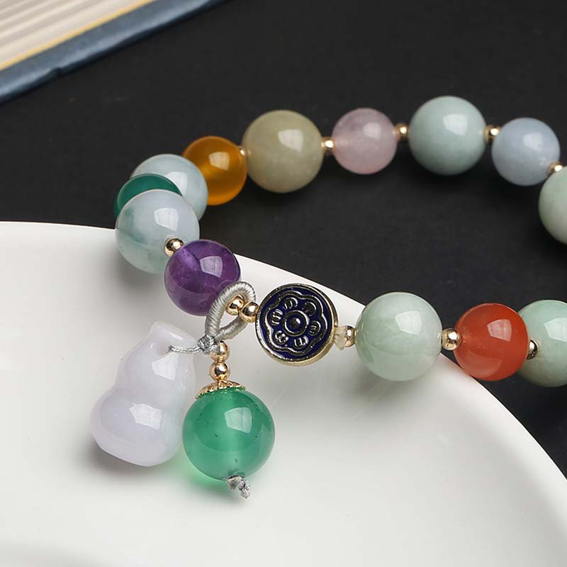 Buddha Stones Lucky Bracelet Gourd Jade Bracelet Bracelet BS 6