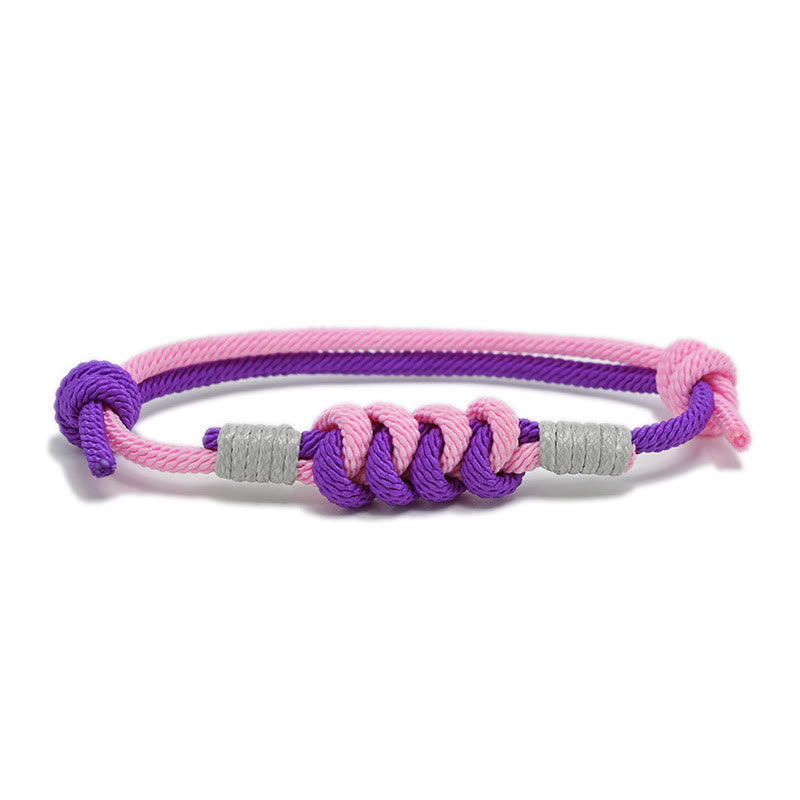Buddha Stones Simple Design King Kong Knot Strength Braid String Bracelet Bracelet BS Pink&Purple(Bracelet Size 15-25cm)