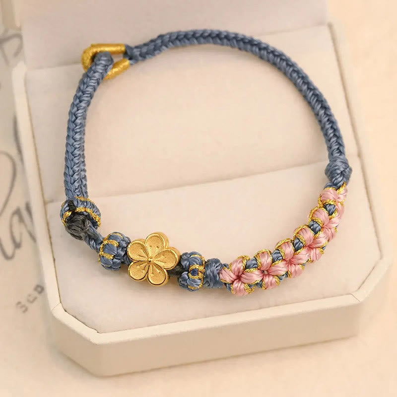 Buddha Stones Peach Blossom Design Wealth String Bracelet Bracelet BS 1