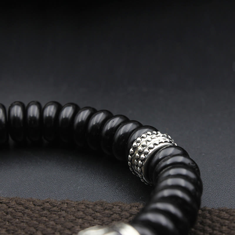 Buddha Stones Natural Tibetan Coconut Shell Om Mani Padme Hum Positive Bracelet Bracelet BS 8