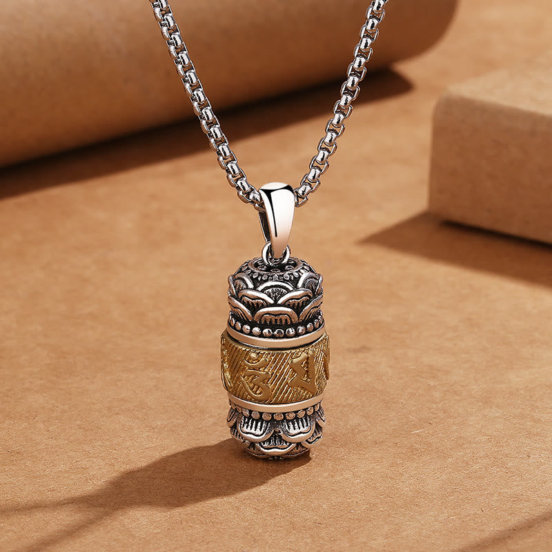 Buddha Stones Tibet Om Mani Padme Hum Carved Wisdom Purity Chain Leather Rope Necklace Pendant Necklaces & Pendants BS Om Mani Padme Hum&Chain