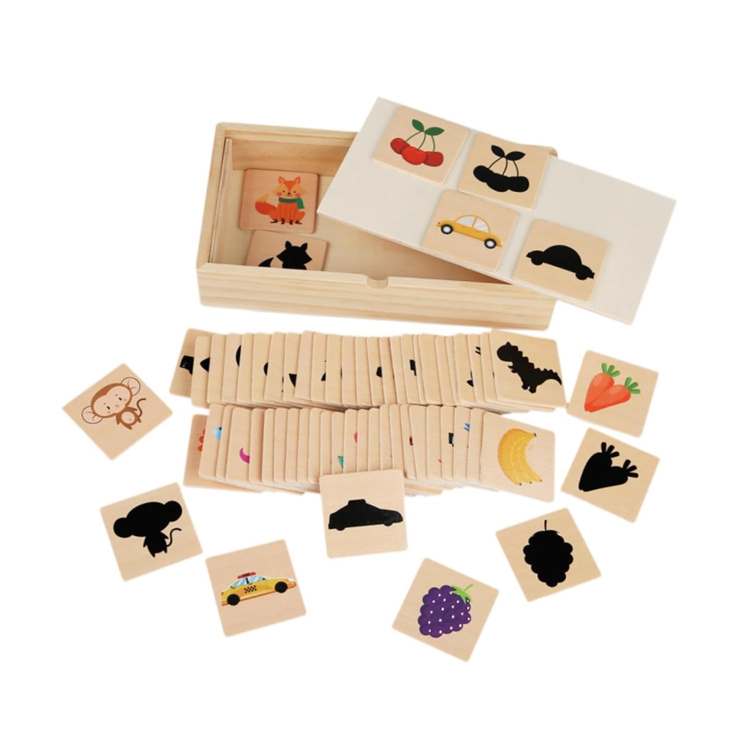 Lyla Juego de Puzle de Sombras de Madera, Juego de Mesa para Niños y Niñas de 3, 4, 5 Años, Niños Pequeños