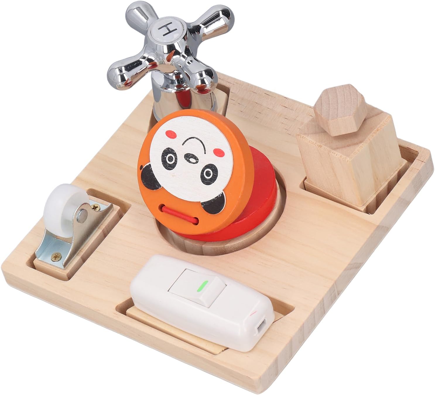 Fidtoy Montessori Busy Board Toy for Toddlers Shape Matching Wooden Sensory Board Fine Motor Skills Learning Toy Educational Puzzle Travel Quiet Toy