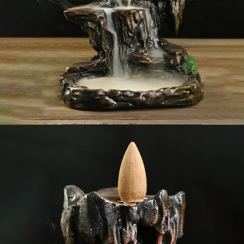 Buddha Stones Waterfall Backflow Incense Burner Mountain Tower Incense Holders Incense Burner BS 5