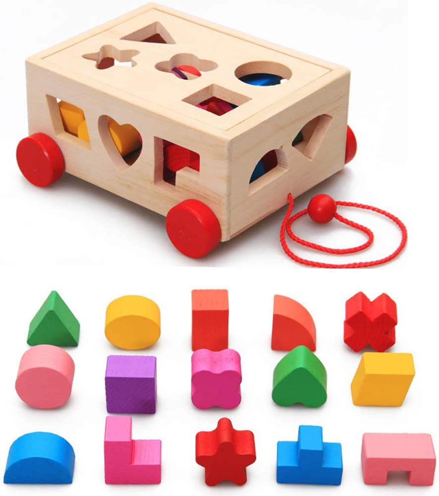 El kit de juego de madera para coche Cubo (15 formas)