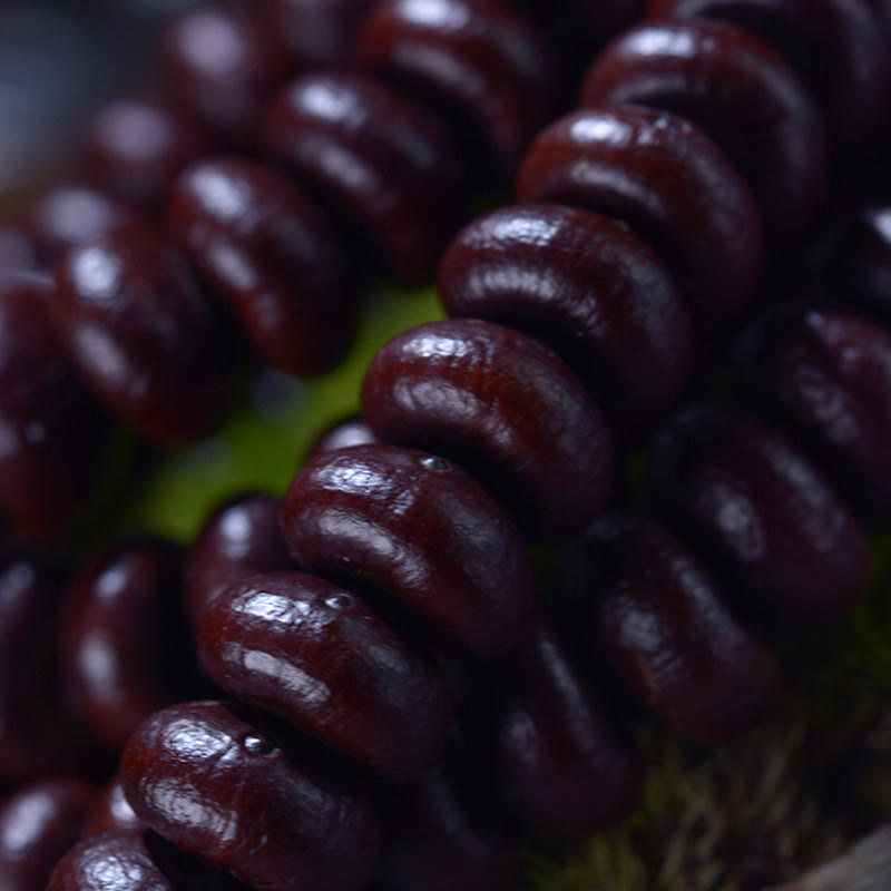 Buddha Stones Natural Tibet 108 Mala Beads Purple Bodhi Seed Wealth Bracelet Mala Bracelet BS 6