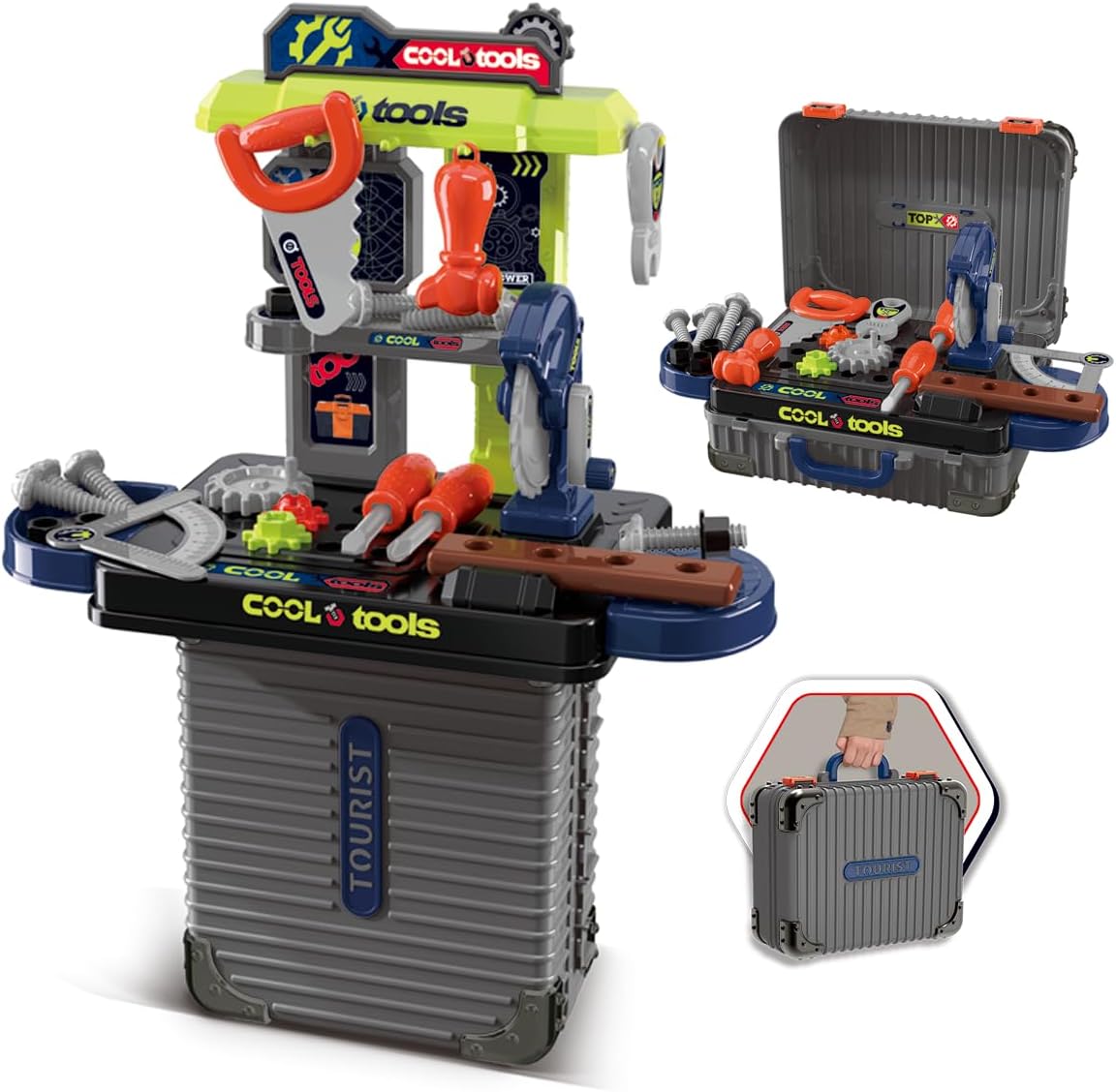 Fidtoy Kids Tool Bench Set Pretend Play Construction Workbench Toy
