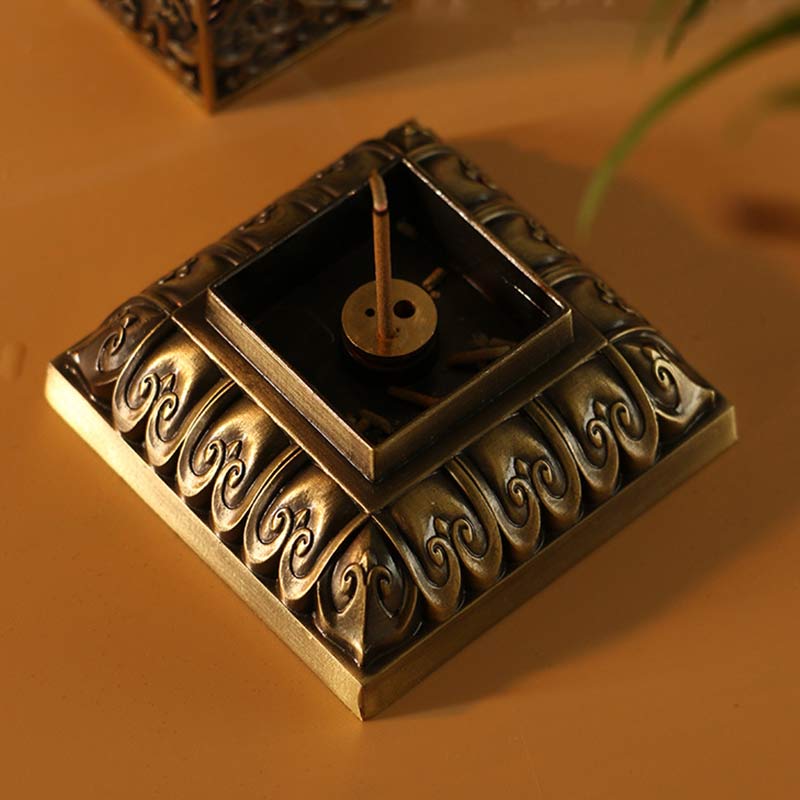 Buddha Stones Heart Sutra Alloy Incense Holder Healing Home Decoration Incense Burner Decorations Incense Burner BS 8