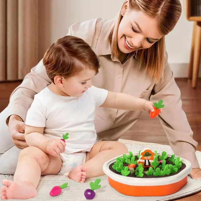 Fidtoy Radish Farm Carrot Pulling Memory Game for Kids