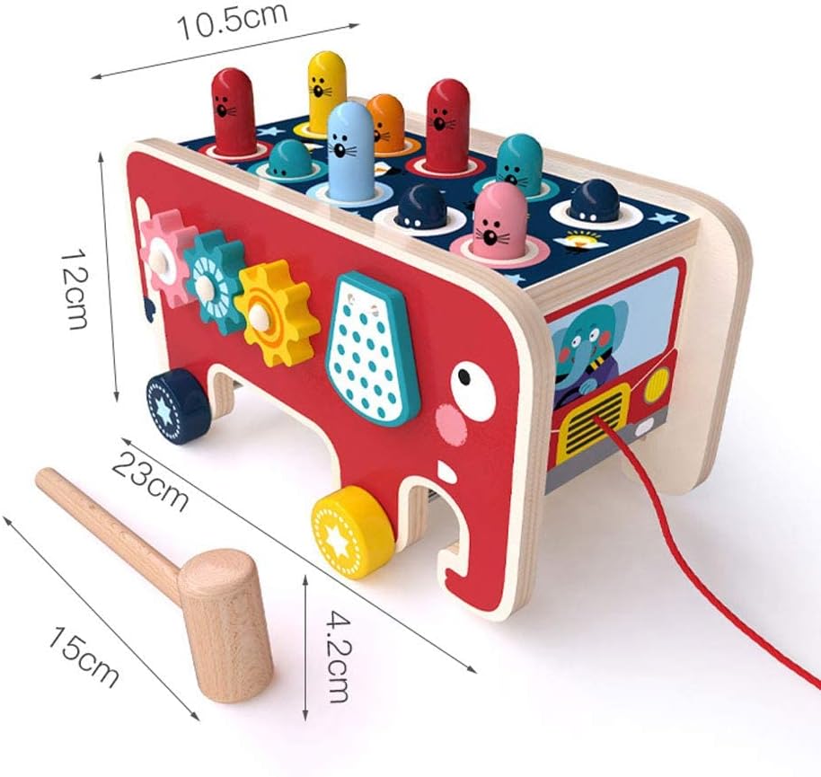 Fidtoy Banco de Pilonaje Montessori para Niños Pequeños – Juguete Musical de Martillo de Madera para Aprendizaje Temprano y Habilidades Motoras Finas