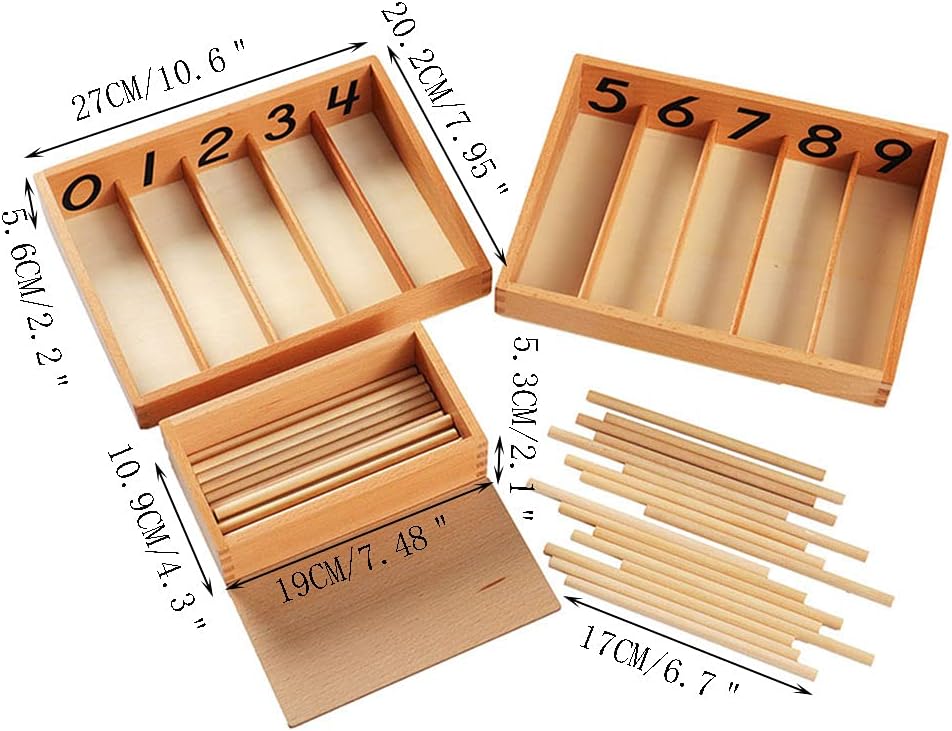 Juguete de conteo Montessori Fidtoy Spindle Box para matemáticas tempranas