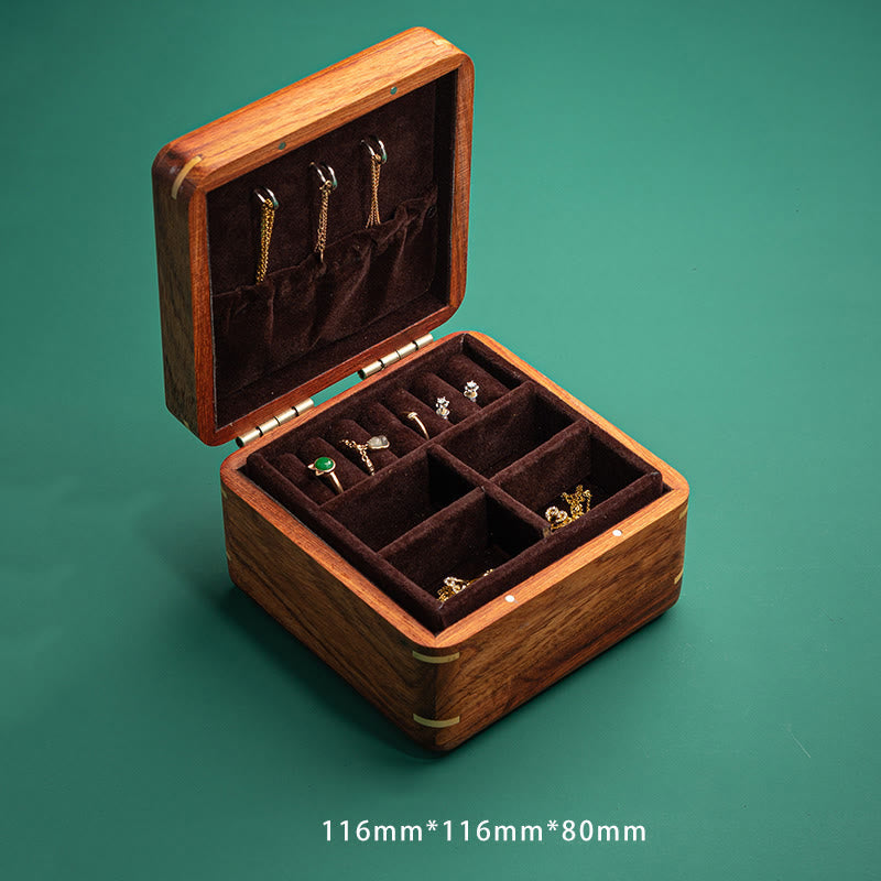 Buddha Stones Antique Flower Leaf Handmade Rosewood Jewelry Storage Box Wooden Gift Organizer Box Jewelry Storage Box BS 23