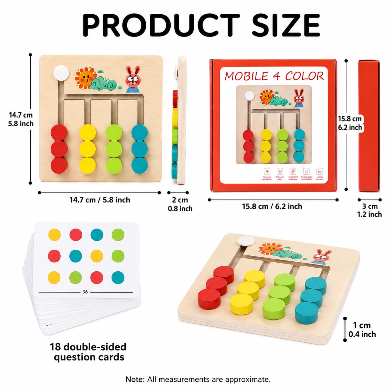 Juego de lógica de 4 colores de madera pequeño - 061