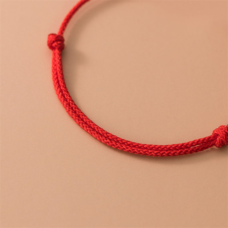 Buddha Stones 925 Sterling Silver Four Leaf Clover Red Rope Bracelet Bracelet BS 3
