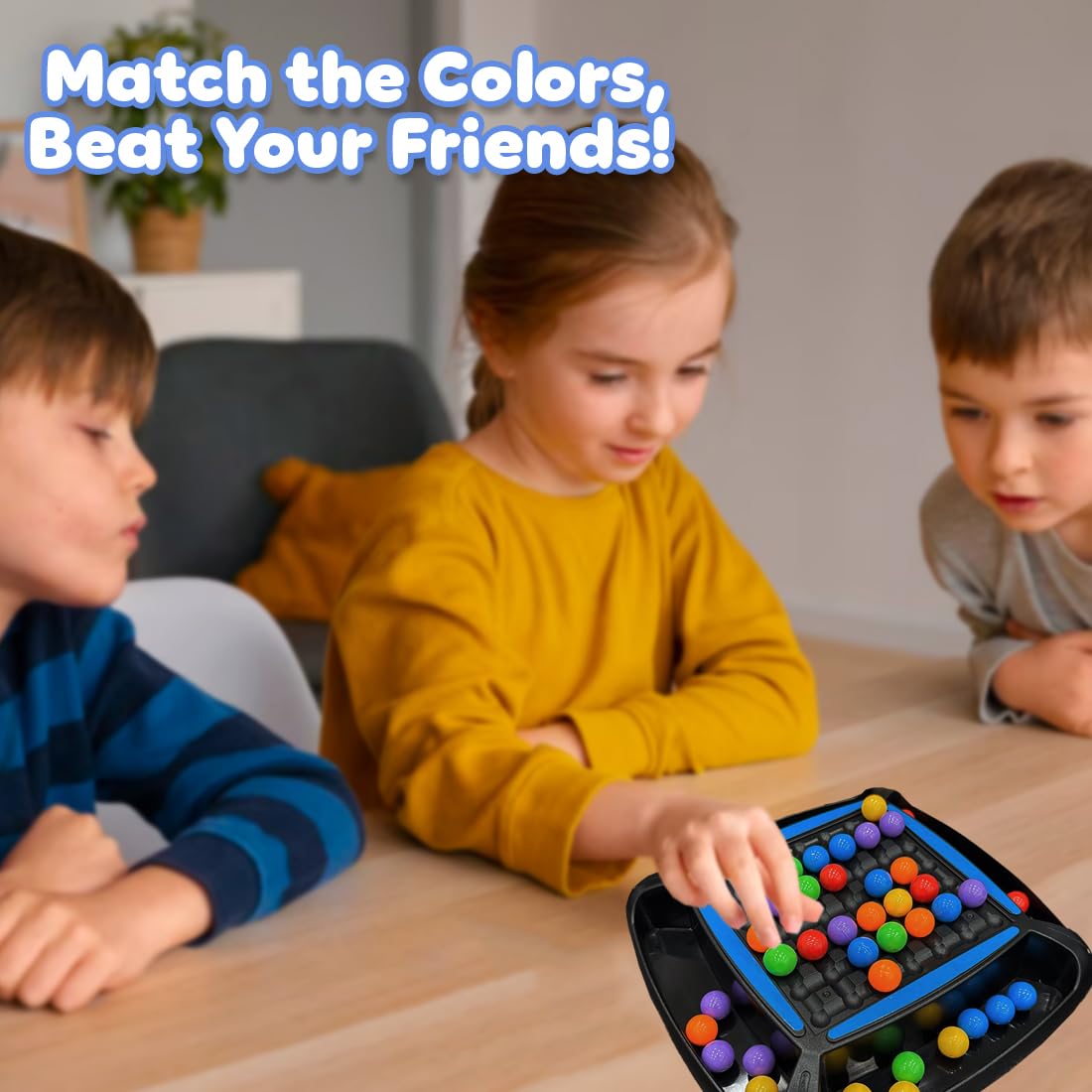 Jeu de société familial Fidtoy Colorful Ball Candy Crush Challenge pour enfants - Jeu de puzzle d'association de couleurs