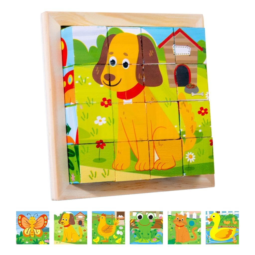 CubePuzzle – Divertido y Educativo – Rompecabezas de Bloques de Madera 3D