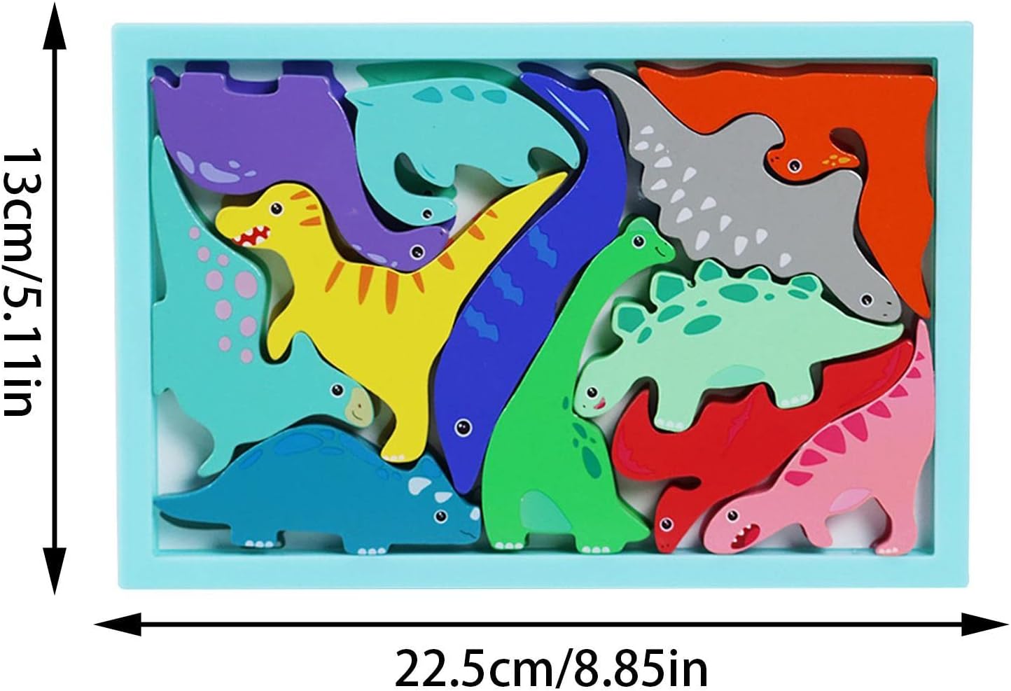 Fidtoy 3D Assembling Dinosaur Puzzle Board Random Design, Wooden Prehistoric Animal Puzzle, Fine Motor Spatial Reasoning Toy Ages 2-6