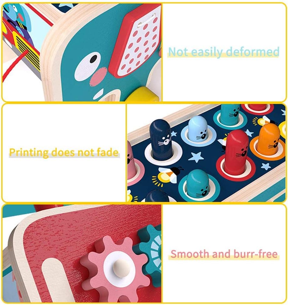 Fidtoy Banco de Pilonaje Montessori para Niños Pequeños – Juguete Musical de Martillo de Madera para Aprendizaje Temprano y Habilidades Motoras Finas