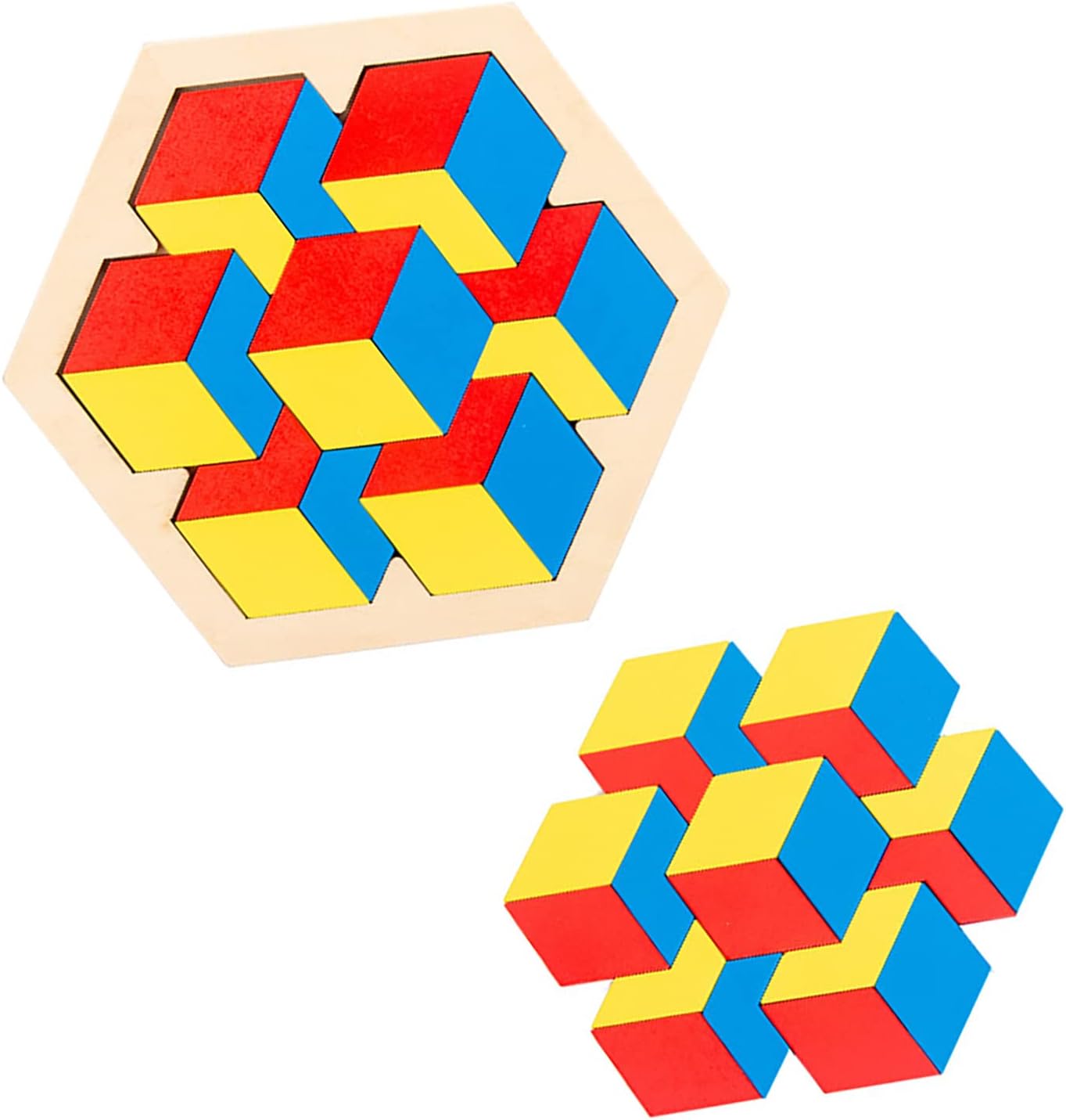 Fidtoy Tangram Vivid Color Cubes Montessori Puzzle Toy for Kids