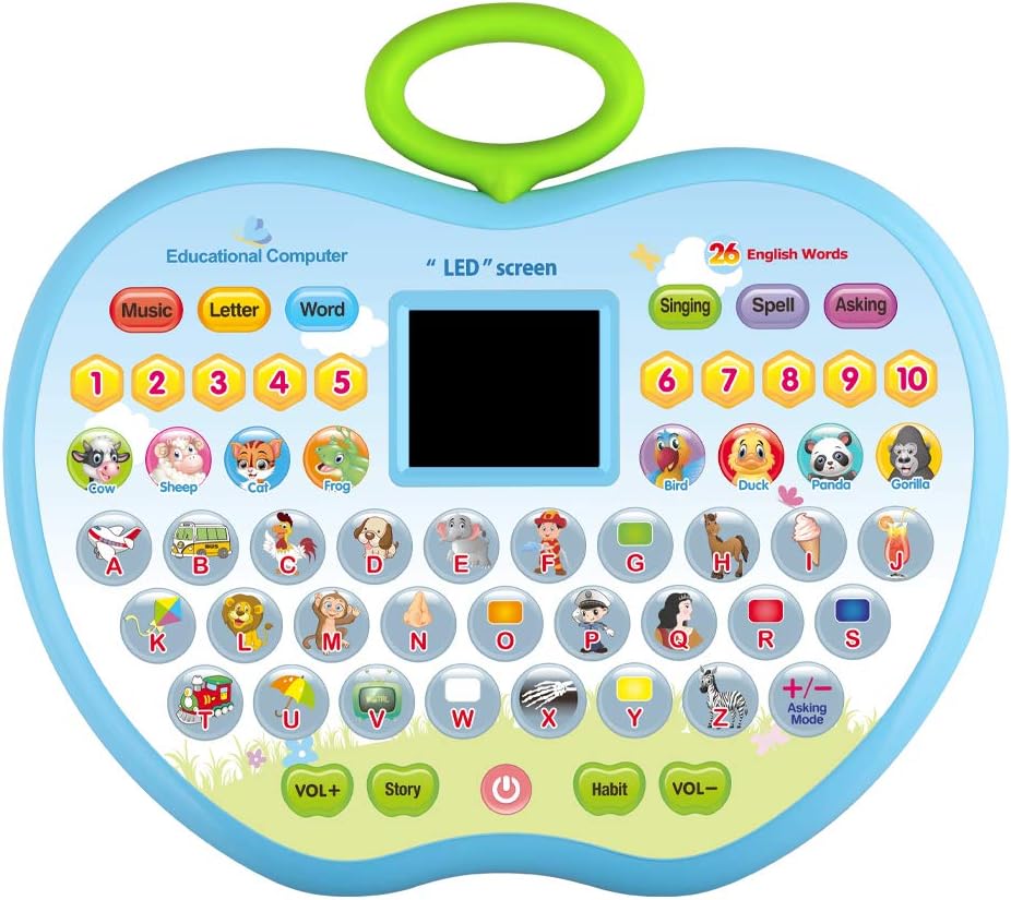 Fidtoy Ordinateur Éducatif Apple avec Écran LED pour Enfants