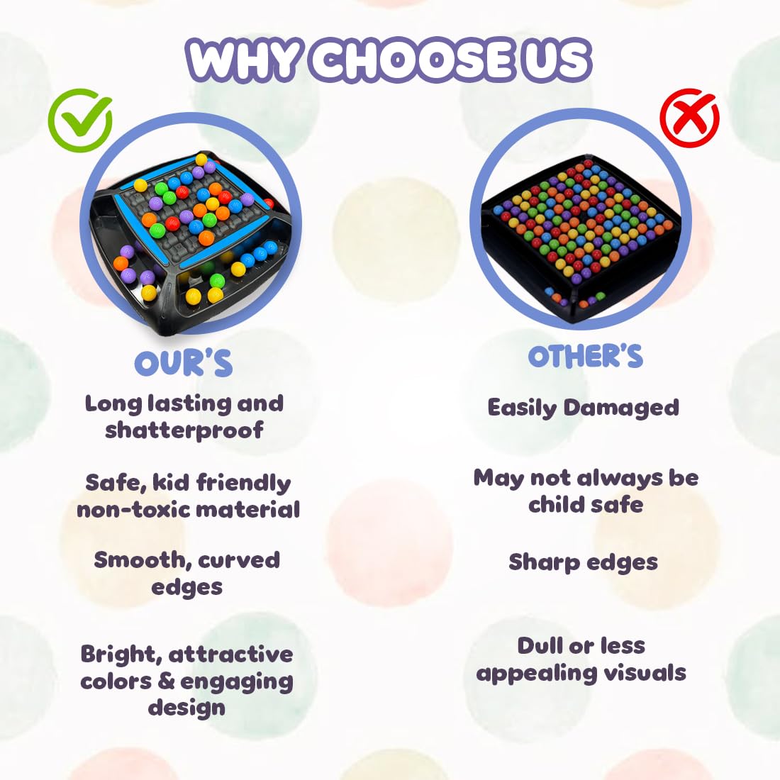 Jeu de société familial Fidtoy Colorful Ball Candy Crush Challenge pour enfants - Jeu de puzzle d'association de couleurs