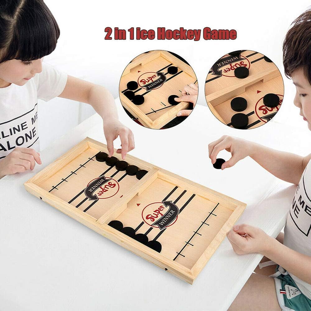Juego de mesa Fidtoy Fast Sling Puck – Juego de mesa familiar de madera