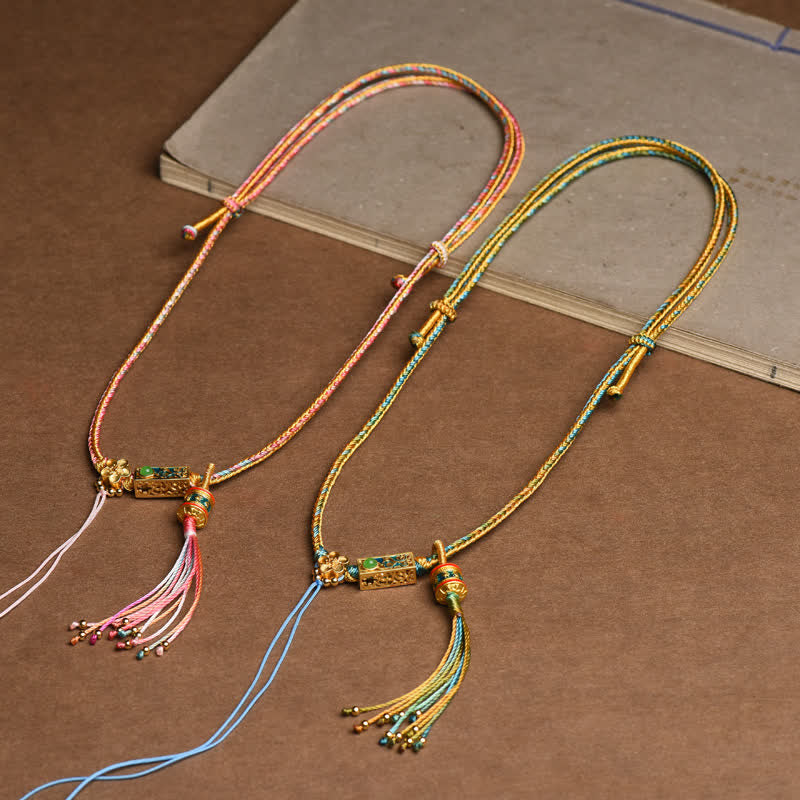 Buddha Stones Colorful String Copper Wealth Necklace Pendant Necklaces & Pendants BS 1