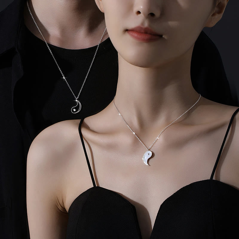 Buddha Stones 925 Sterling Silver Yin Yang Symbol Harmnoy Necklace Pendant Necklaces & Pendants BS 3