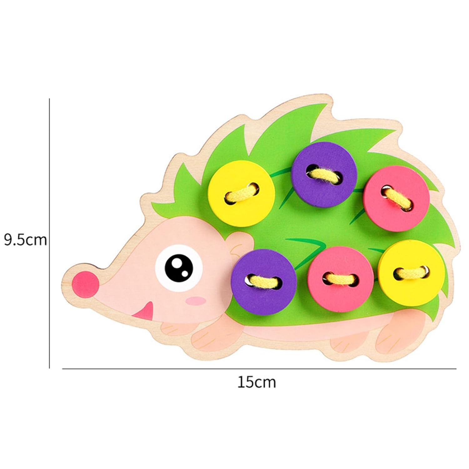 LOOM TREE® 2xBaby Wooden Lacing Threading Toys Sew On Buttons Kids Montessori Aids