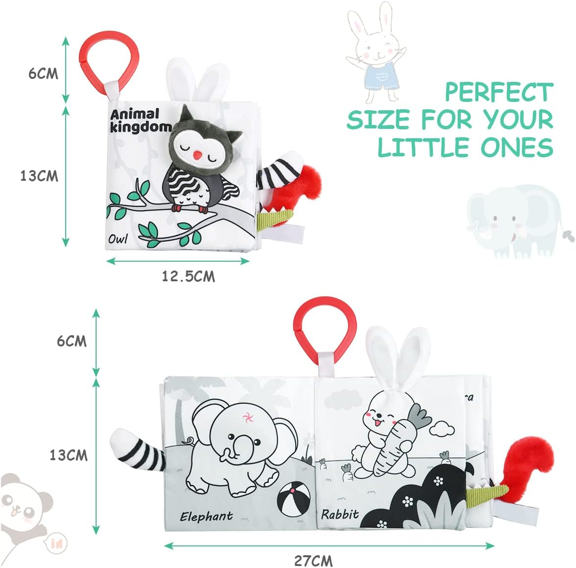 Fidtoy Interactive 3D Animal Cloth Book Baby Sensory Learning Toy