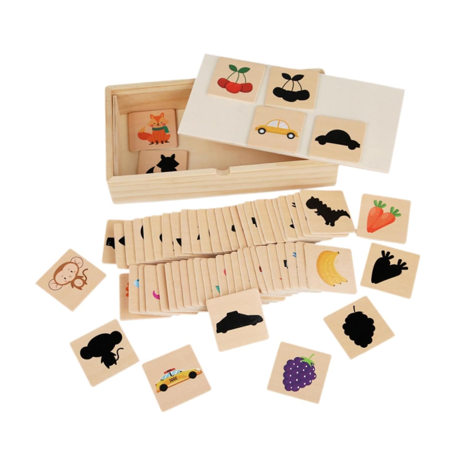 Lyla Juego de Puzle de Sombras de Madera, Juego de Mesa para Niños y Niñas de 3, 4, 5 Años, Niños Pequeños