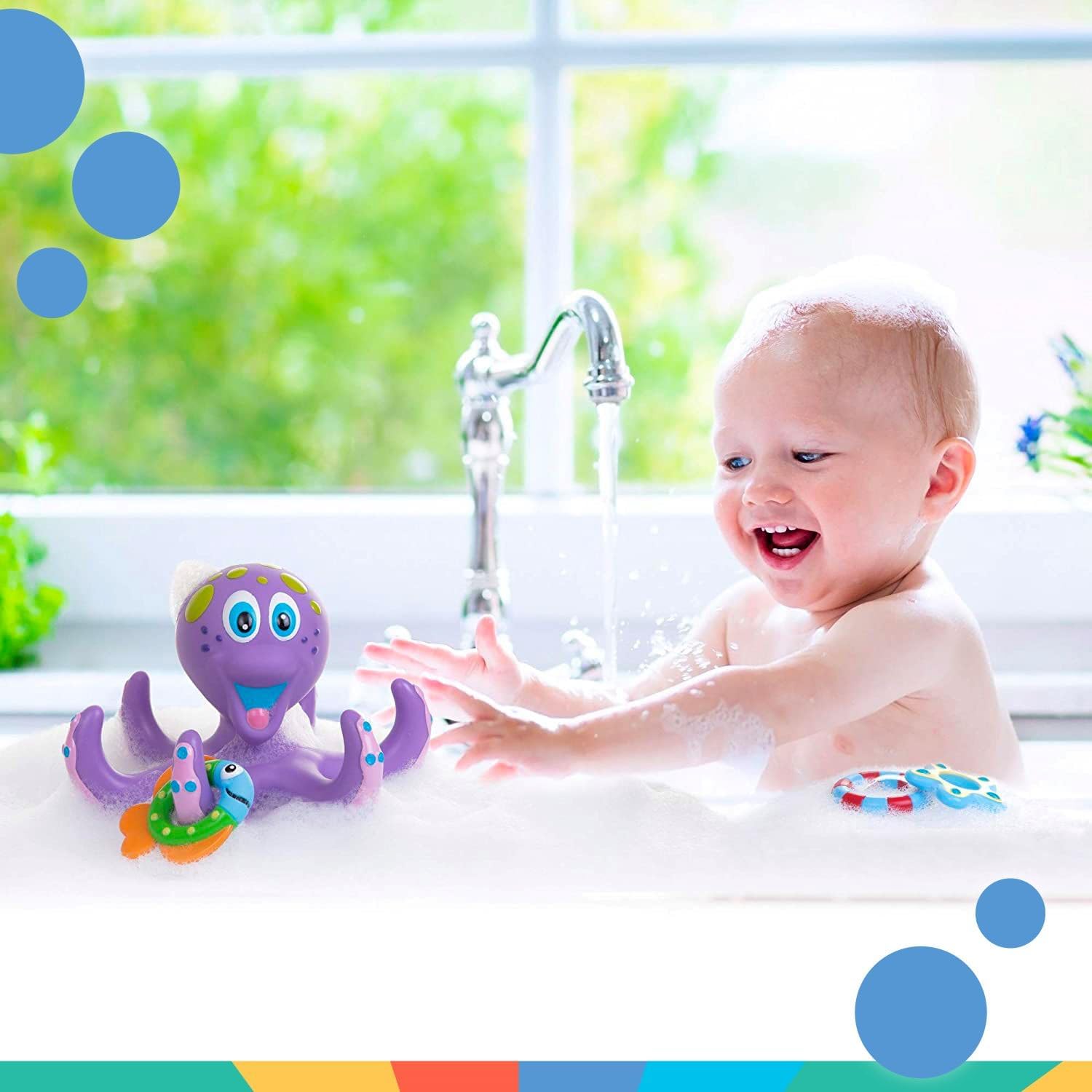 Fidtoy Octopus Bath Toy Set for Toddlers