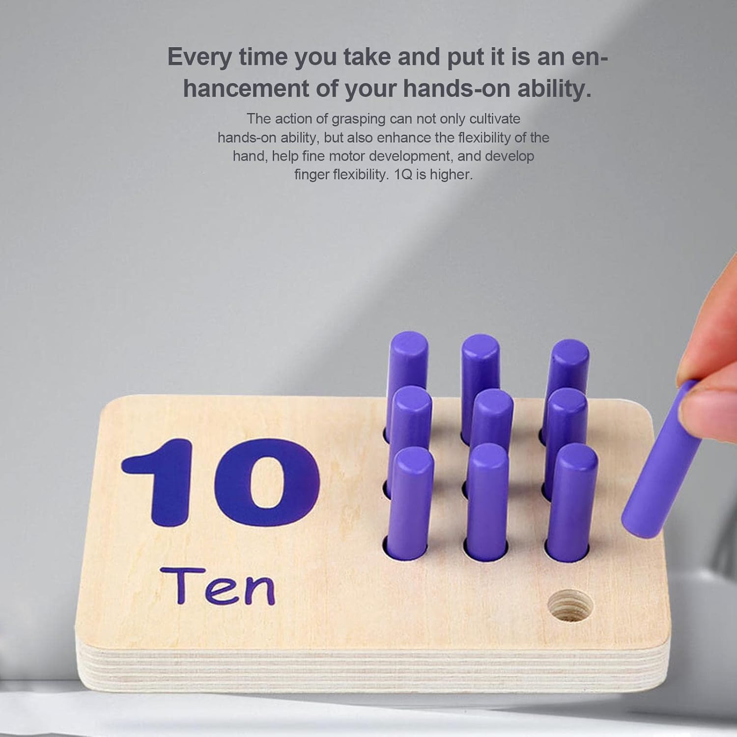 Fidtoy Peg Board Counting Game Wooden Montessori Toy
