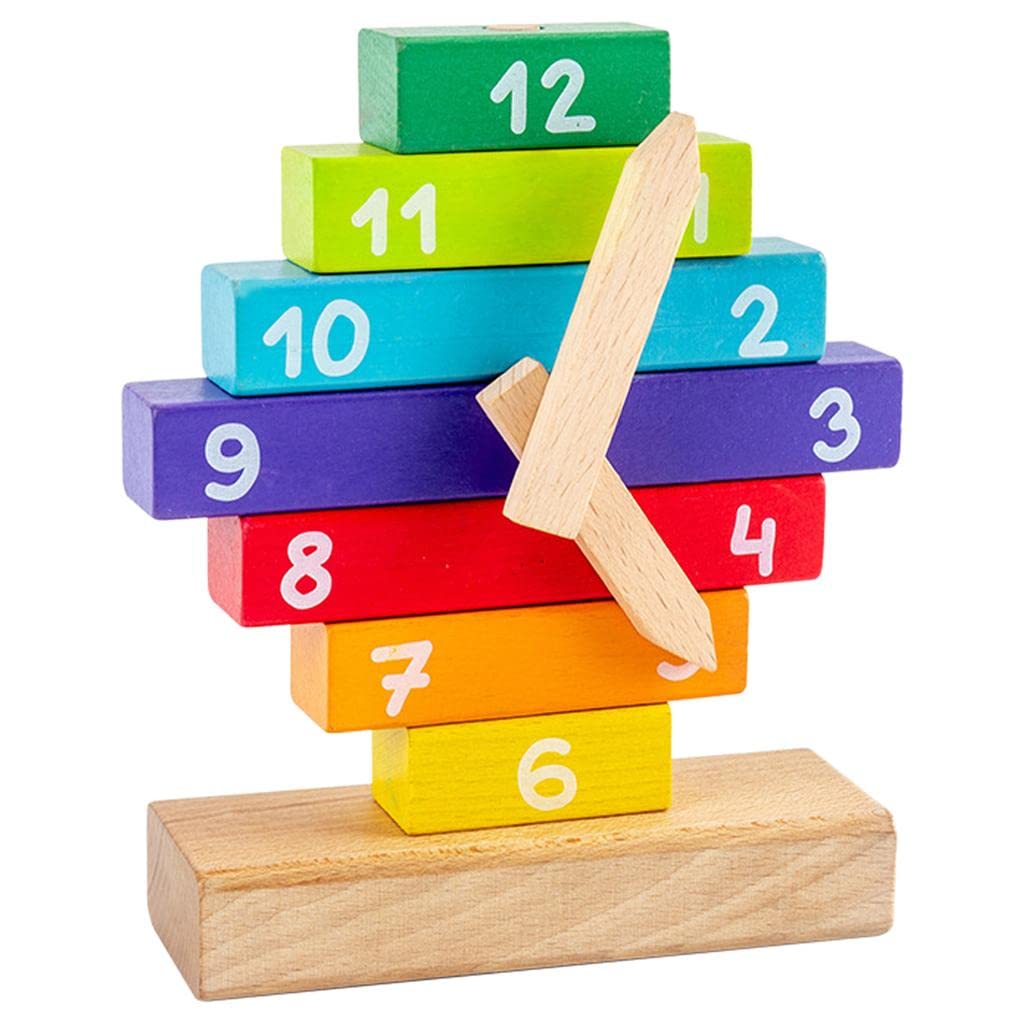 Puzle de construcción de reloj de madera