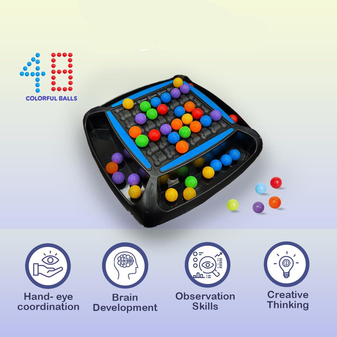 Jeu de société familial Fidtoy Colorful Ball Candy Crush Challenge pour enfants - Jeu de puzzle d'association de couleurs