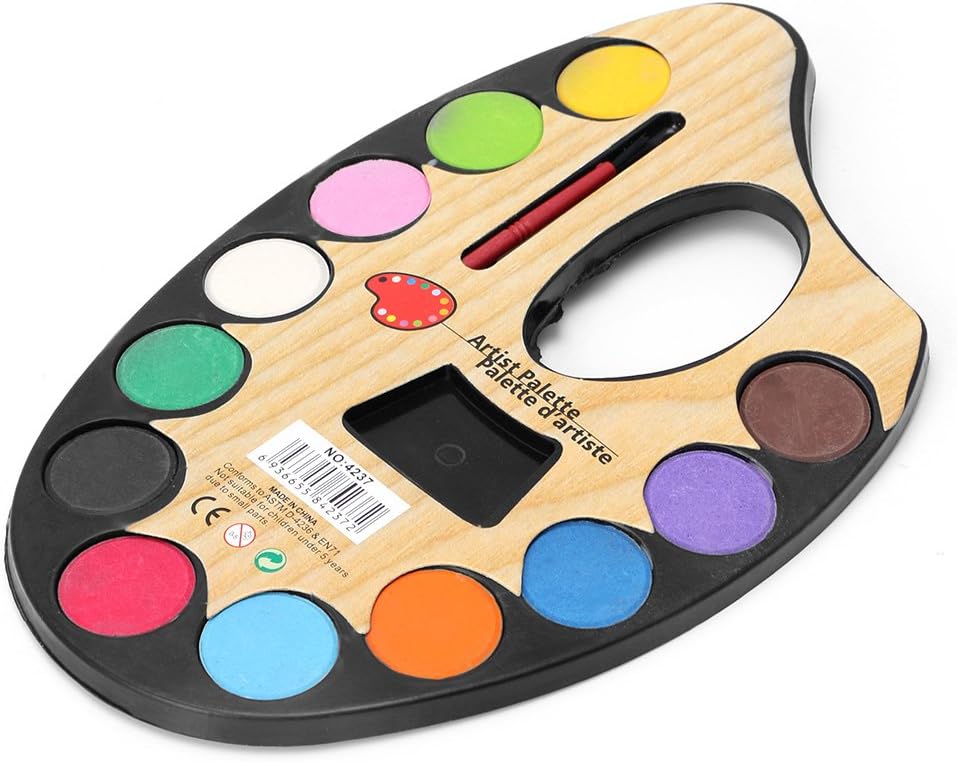 Kit de paleta de artista de plástico, 12 colores pequeños - 240