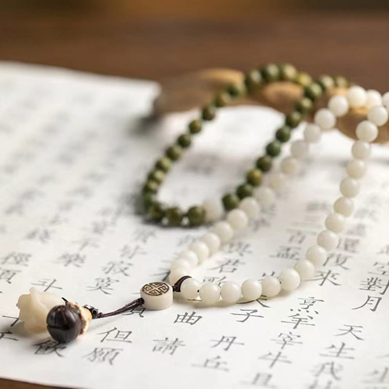 Buddha Stones Natural Green Sandalwood Bodhi Seed Soothing Bracelet Bracelet BS 3