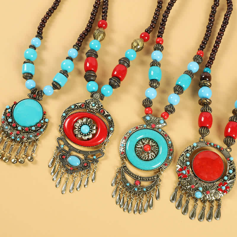 Buddha Stones Tibetan Retro Beads Tassel Hair Decoration Hair Accessories Decorations BS 2