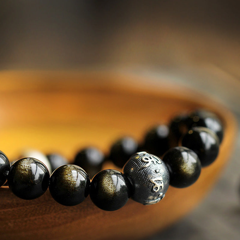 Buddha Stones Chinese Zodiac Obsidian Purification Bracelet - image 11