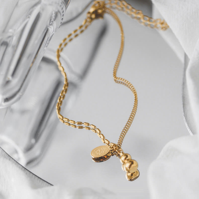 Buddha Stones 18k Gold Lucky Gourd Design Wealth Buckle Anklet Anklet BS 4