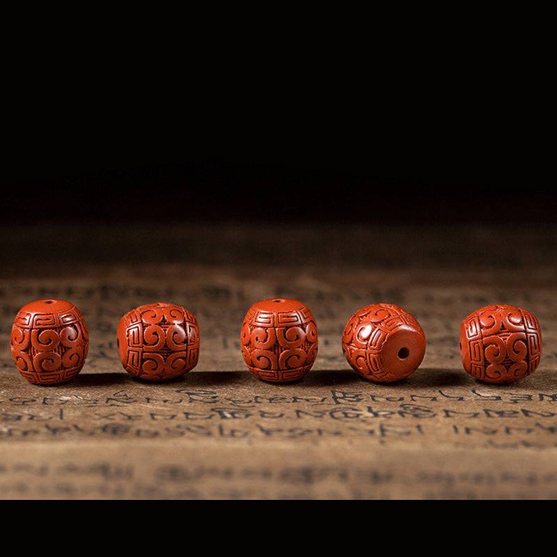 Buddha Stones Natural Cinnabar Ebony Calm Blessing Bracelet Bracelet BS 9
