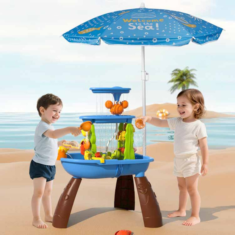 Fidtoy Water Table Umbrella for Kids | Adjustable UV Protection Shade for Outdoor Water Play