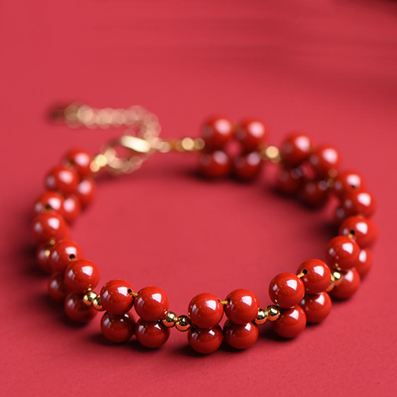 Buddha Stones Natural Cinnabar Beaded Blessing Bracelet Bracelet BS 9